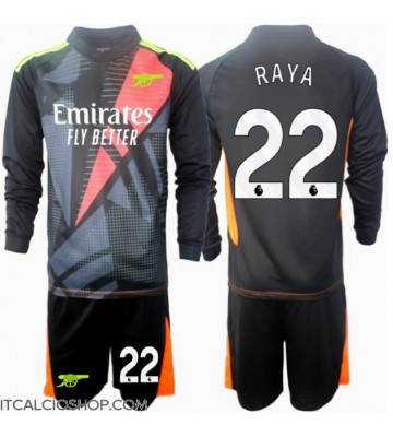 Arsenal David Raya #22 Portiere Terza Maglia Bambino 2024-25 Manica Lunga (+ Pantaloni corti)